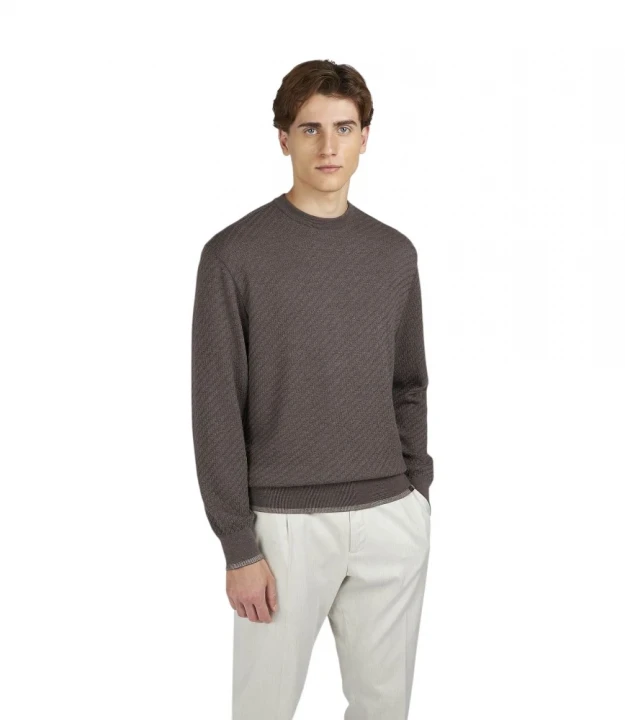 Men's Knitted Wool Roundneck Sweater