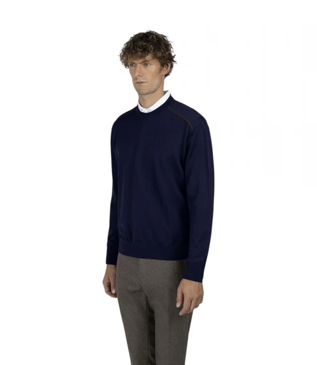 Men's Knitted Wool Roundneck Sweater
