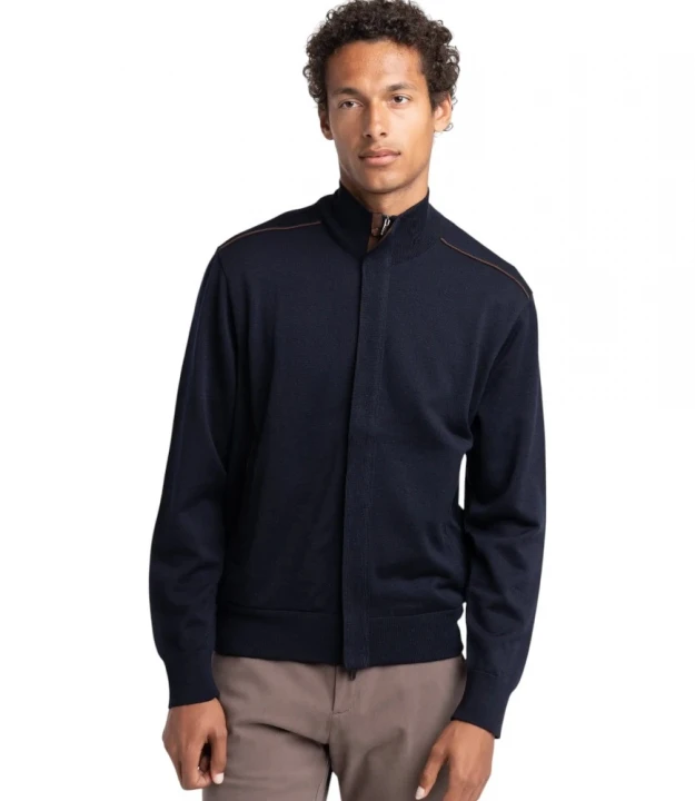 Men's Knitted Wool Zipped Sweater
