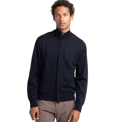 Men's Knitted Wool Zipped Sweater