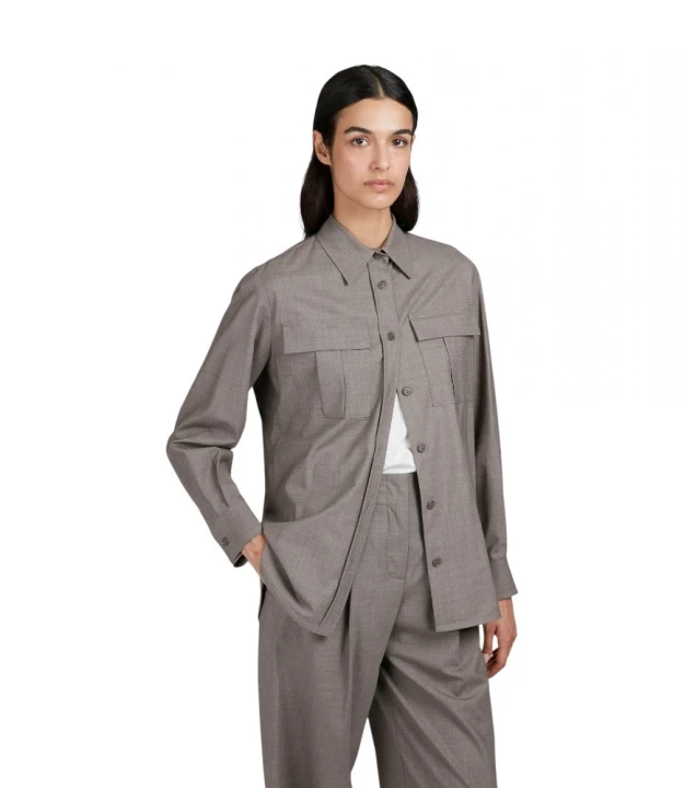 Oversized Stretch Wool Shirt