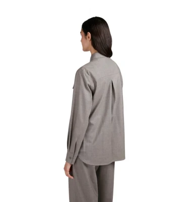 Oversized Stretch Wool Shirt 1