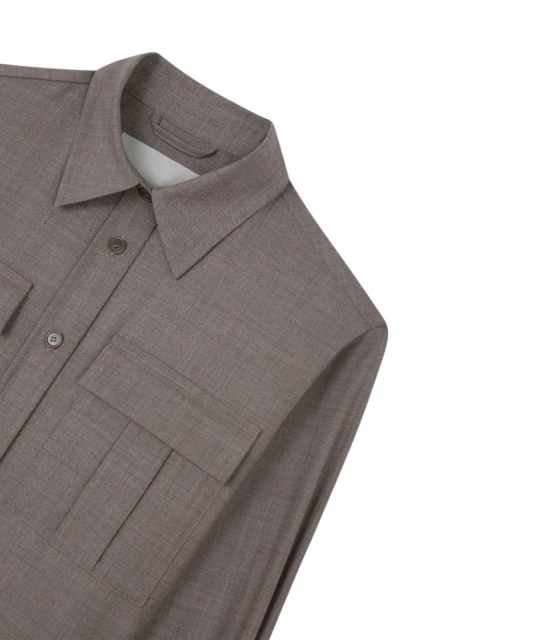 Oversized Stretch Wool Shirt 4
