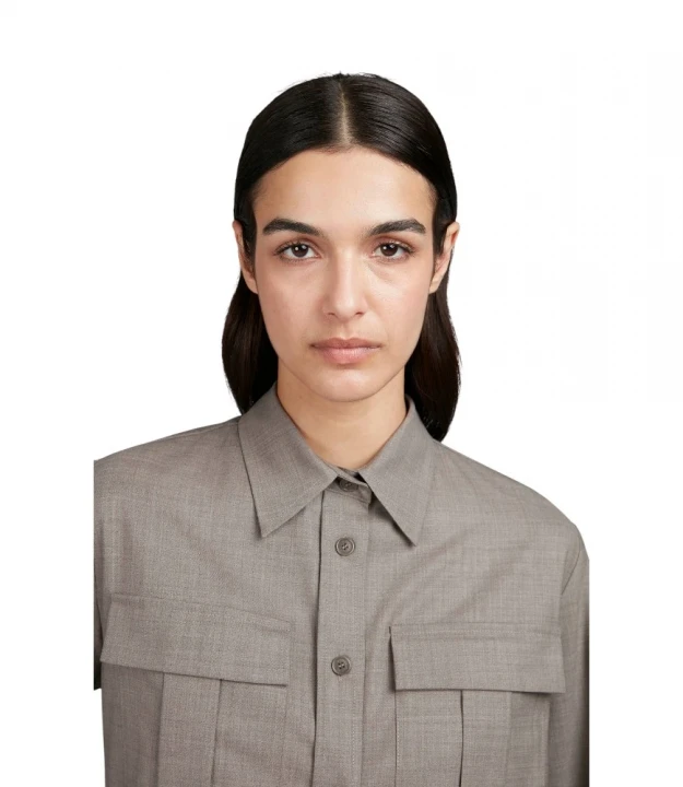 Oversized Stretch Wool Shirt 2