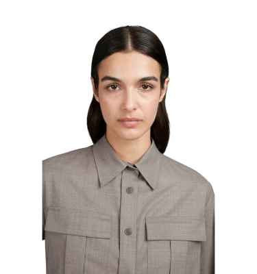 Oversized Stretch Wool Shirt 2