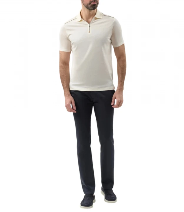 Men's Knitted Cotton Zipped Polo Shirt 3