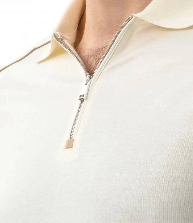 Men's Knitted Cotton Zipped Polo Shirt 2
