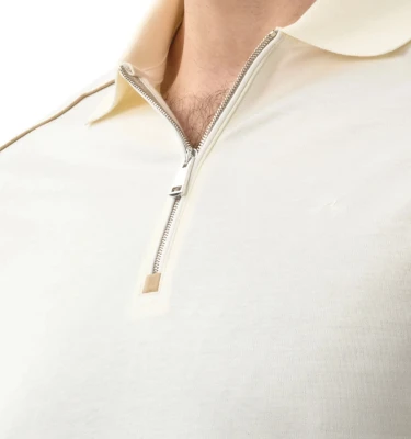 Men's Knitted Cotton Zipped Polo Shirt 2