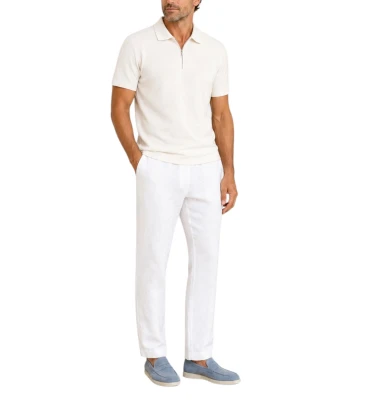 Men's Knitted Cotton Zipped Polo Shirt 1
