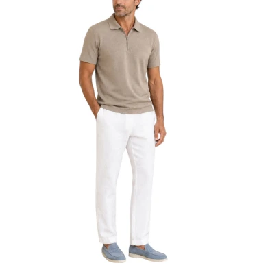 Men's Knitted Cotton Zipped Polo Shirt 1