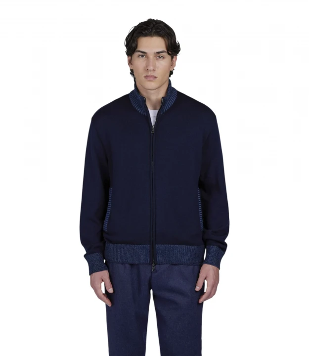 Men's Knitted Wool Zipped Sweater