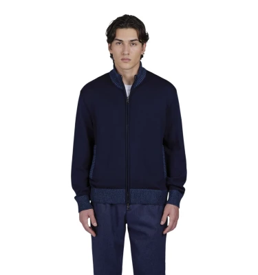 Men's Knitted Wool Zipped Sweater
