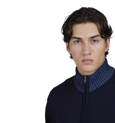Men's Knitted Wool Zipped Sweater 2