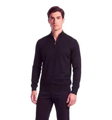 Men's Knitted Wool Zipped Sweater