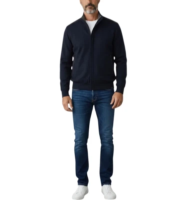 Men's Knitted Wool Zipped Sweater