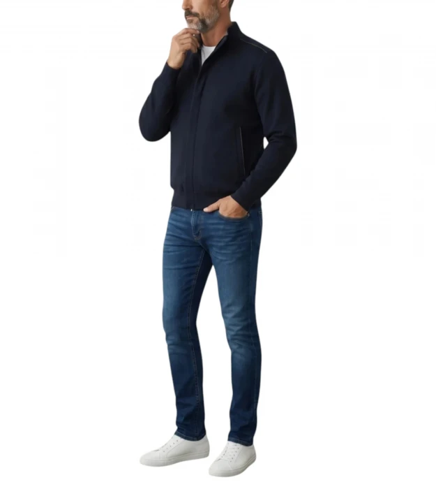 Men's Knitted Wool Zipped Sweater 1
