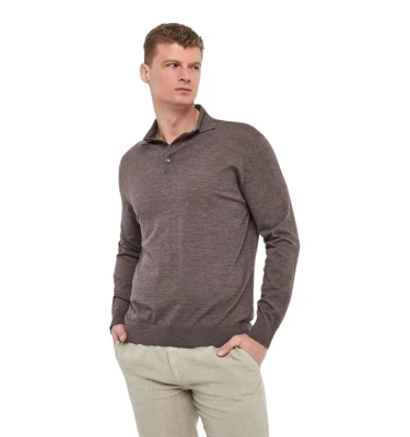 Men's Knitted Wool Polo Shirt With Buttons 2