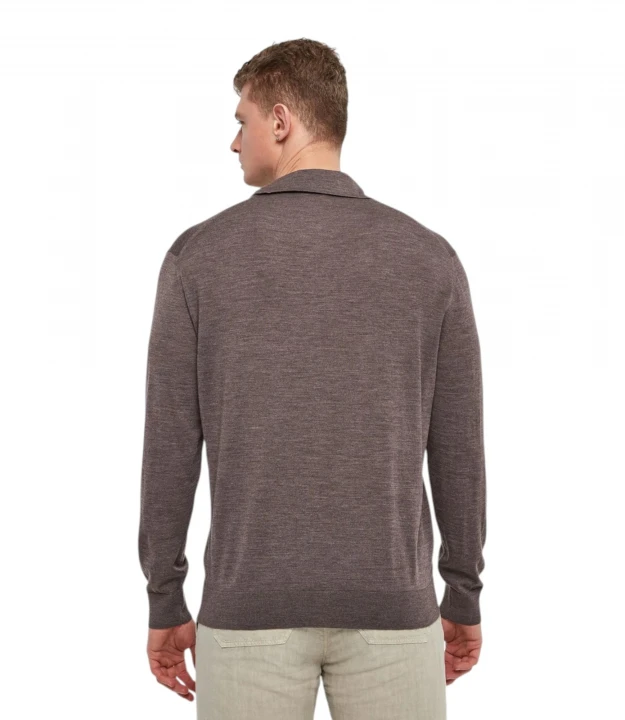 Men's Knitted Wool Polo Shirt With Buttons 1